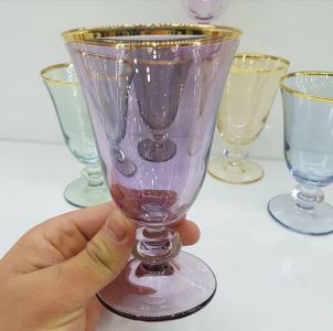Sofia Seri Cam Gold Detaylı Bardak, Magnolia Cup, Muhallebi Kasesi, Kahve Yanı Su Bardağı